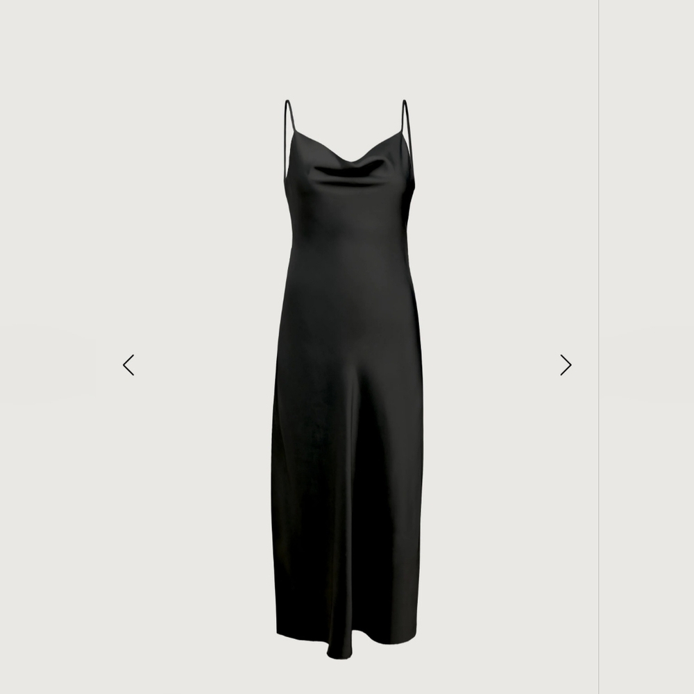 Oak And Fort Cawl Neck Slip Dress Black